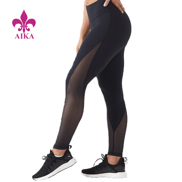 Custom Fitness Mesh Panel Leggings Engros Gym Tights for kvinner Yogabukser