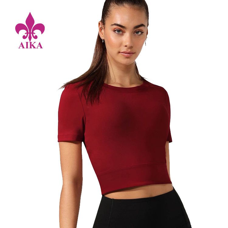 Excellent quality Women Pants - Fashion Women Sports Wear Stay Cool Breathable Crop Active Tee Yoga Gym T-shirt – AIKA