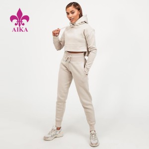 2021 Good Quality Sportswear Manufacturer - Wholesale Logo Embroidery Custom Sweatsuit Jogging Set Fleece Tracksuits For Women – AIKA