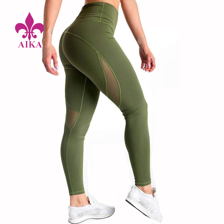 A legalacsonyabb ár a Yoga Melltartó gyártójaért – Magas derekú tornatermi leggings Szexi hálós kialakítású fitneszharisnya viselet Női jóganadrág – AIKA
