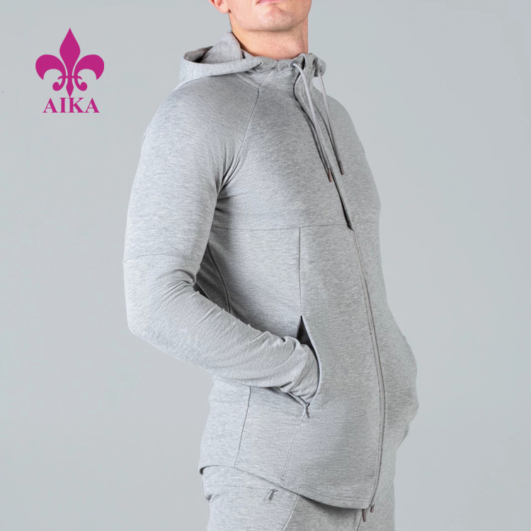 Invisible Zipper Active Wear Design Custom Workout Clothes Blank Hoodies Sweatshirts For Men