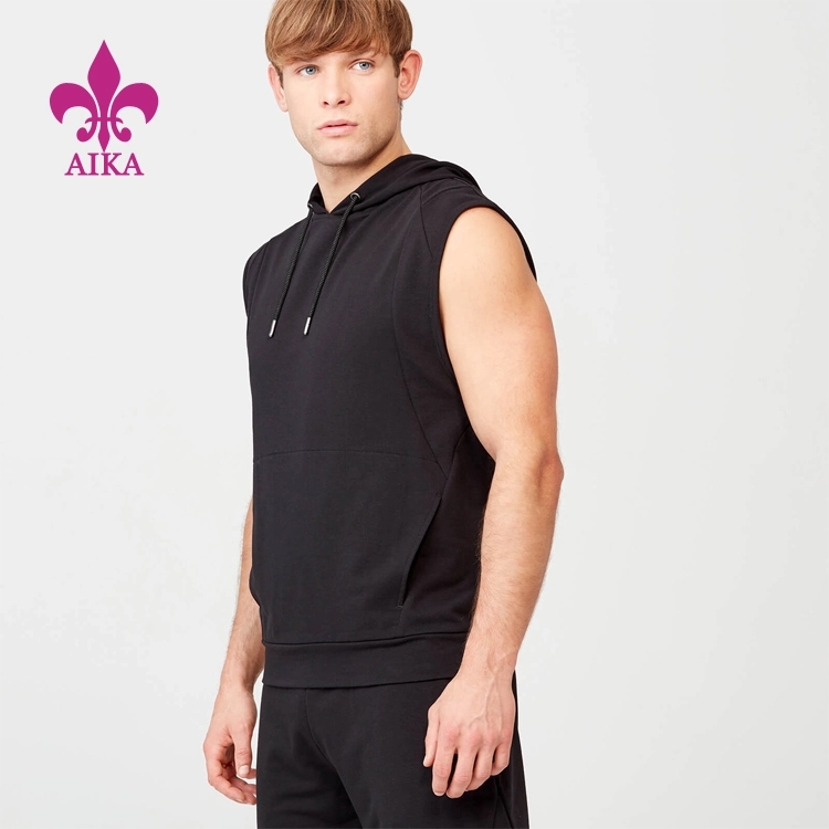 PriceList for Open Back Workout Long Sleeve Factory - Wholesale new apparel sleeveless hoodies Gym Training Running sportswear for Men – AIKA