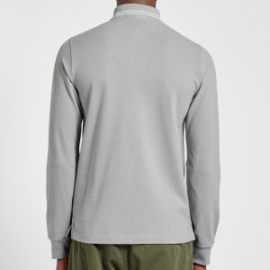 Custom Design Pustende Front Button Training Langermet Polo T-skjorte for menn