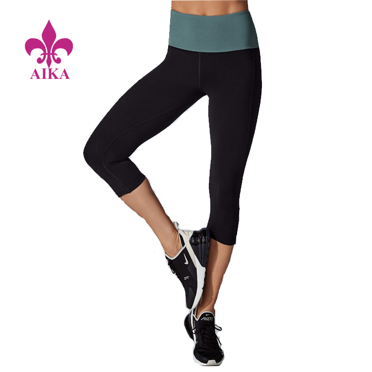스포츠웨어 공급 업체를위한 유럽 스타일 - 새로운 디자인 고품질 맞춤형 컬러 블록 패치 워크 여성 사이클링 요가 레깅스 – AIKA