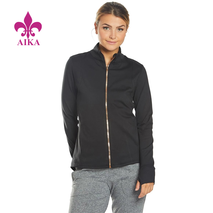 Wholesale Women Yoga Wear Slim Fit Keep Warm Thumbhole Full Zip Sports Jacket