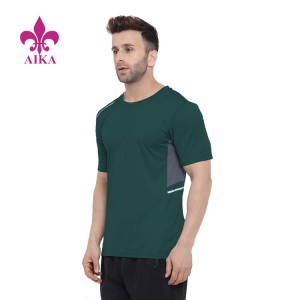 Samarreta de gimnàs esportiu de màniga curta de roba activa d'assecat ràpid personalitzat a l'engròs per a home