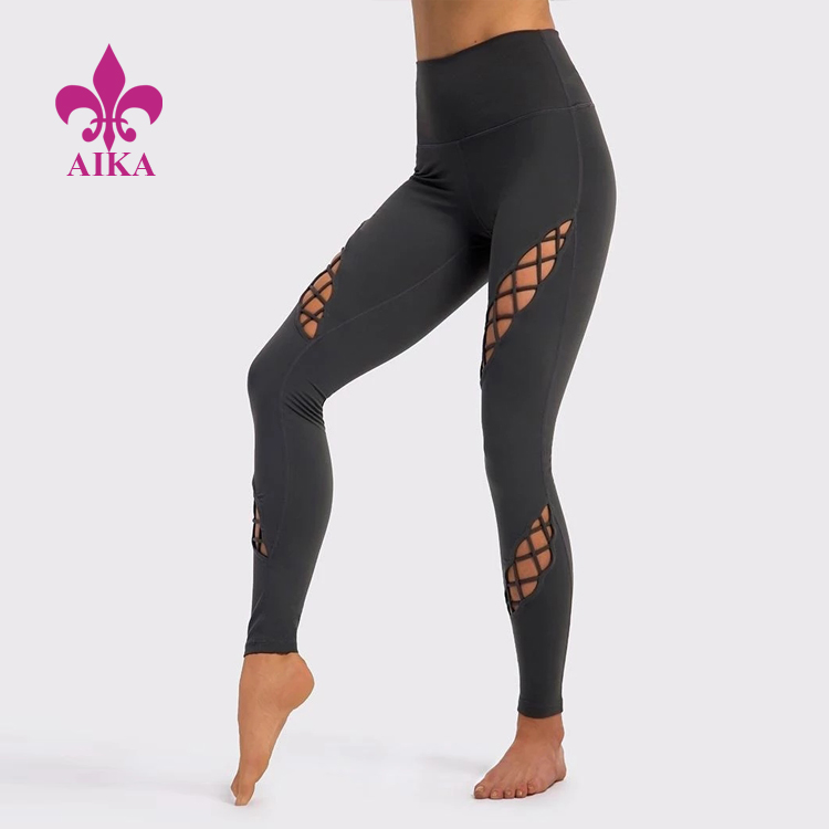 Veľkoobchodné teplákové súpravy Newly Arrival - Nový príchod Sexy aktívne oblečenie na mieru s vysokým pásom vystrihnuté Legíny na fitness jogu pre ženy – AIKA