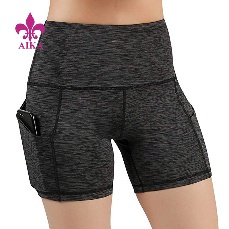 High Waist Out Pocket Mage Control Workout Running Athletic Women Yoga Shorts