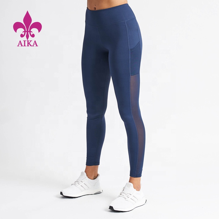 Pantalons de fàbrica de 18 anys - Venda calenta d'alta qualitat d'etiqueta privada de niló spandex per a dones fitness gimnàs ioga polaines amb butxaca - AIKA