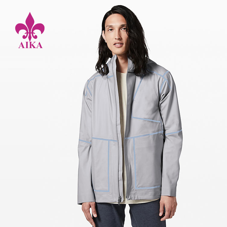 Jaqueta jaqueta corta-vento personalizada com zíper bolso impermeável e respirável
