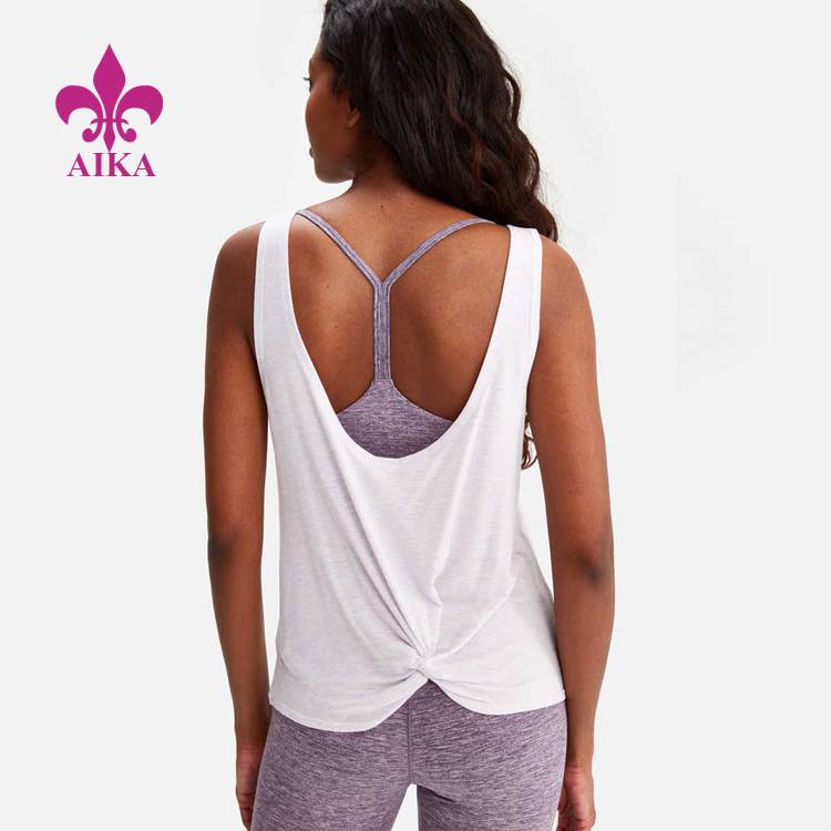 Ниска цена за долен елек - лесна спортска облека за дишечка теретана Носење секси назад, памучен тенк за жени - АИКА