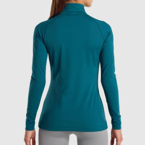 여성을 위한 새로운 패션 경량 트레이닝 쿼터 지퍼 긴 소매 체육관 T 셔츠