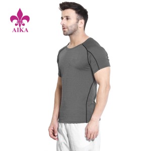 Grossistanpassade Athletic Wear Fit Multi Sports Sträckbara Kortärmade Gym T-shirts för män