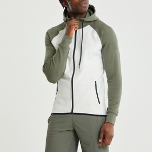 Veleprodajna muška majica s kapuljačom s punim patentnim zatvaračem prilagođenog dizajna u boji za vježbanje