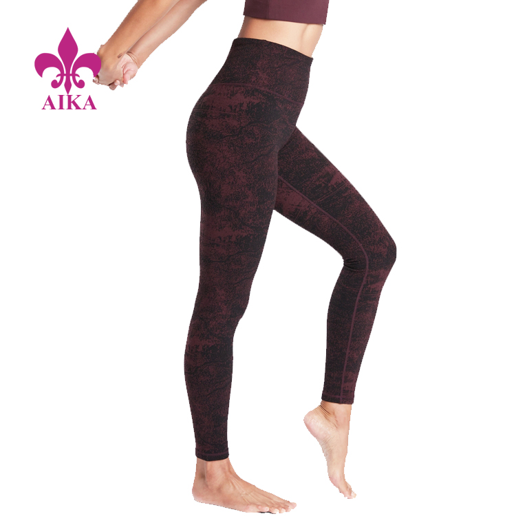 Leggings de gimnàs de fitness amb impressió digital Pantalons de ioga esportius per a dones de cintura alta