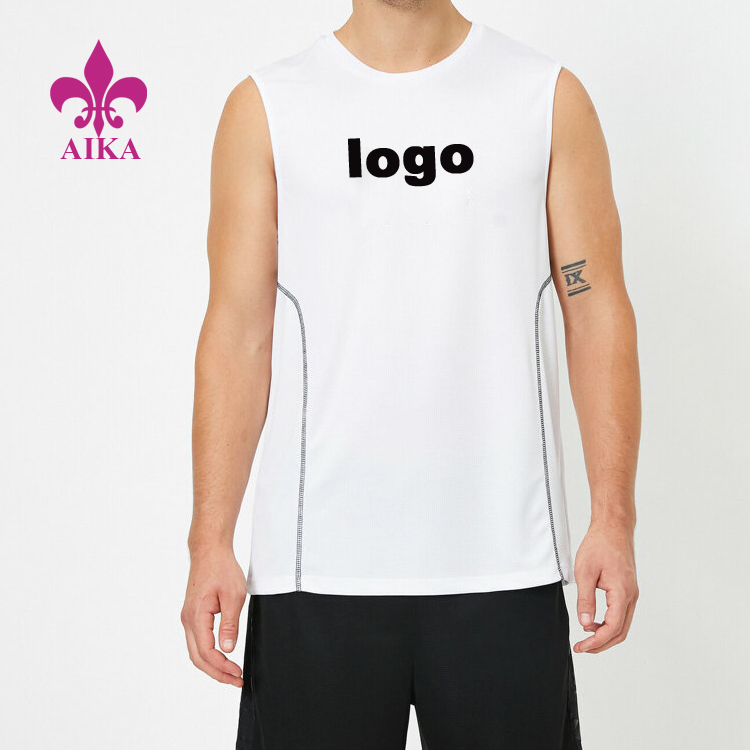 Pantalons esportius de mostra gratuïta de fàbrica - Logotip personalitzat d'assecat ràpid de polièster lleuger transpirable Camiseta de tirants esportiva a l'engròs per a homes - AIKA