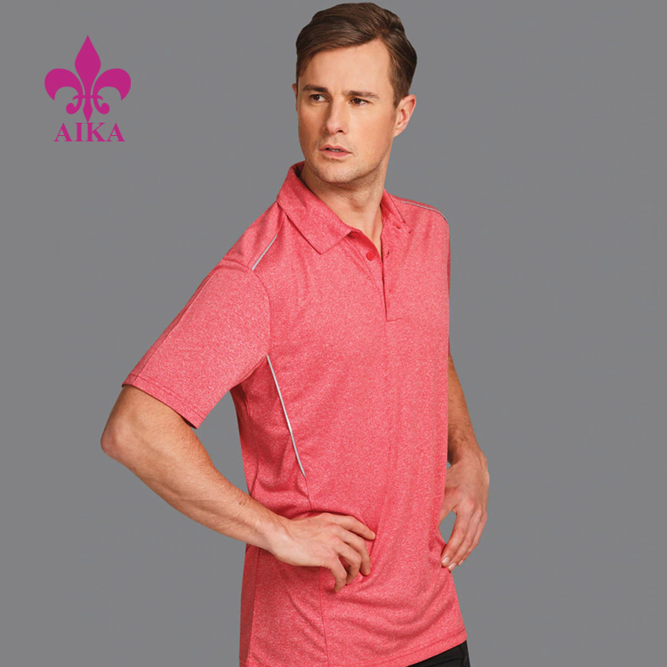 Harga Murah untuk Celana Olahraga Pria - Harga Pabrik Custom Printing Polyester Spandex Quck Dry Stripe Plo T Shirt Pria – AIKA