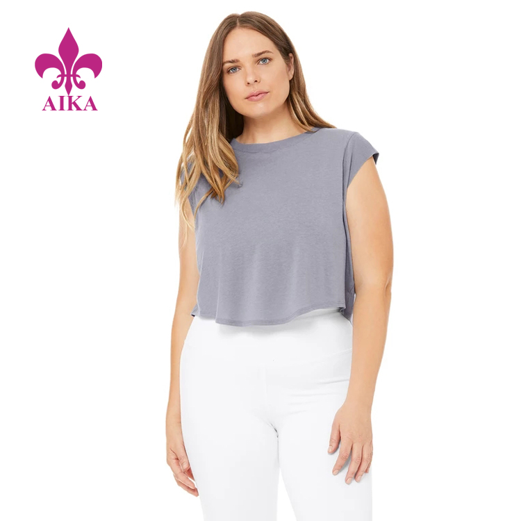 High definition Leggings för kvinnor - Custom Plus Size Lättvikts Mjuk Jersey Cropped Muscle Sports T-shirt för kvinnor – AIKA