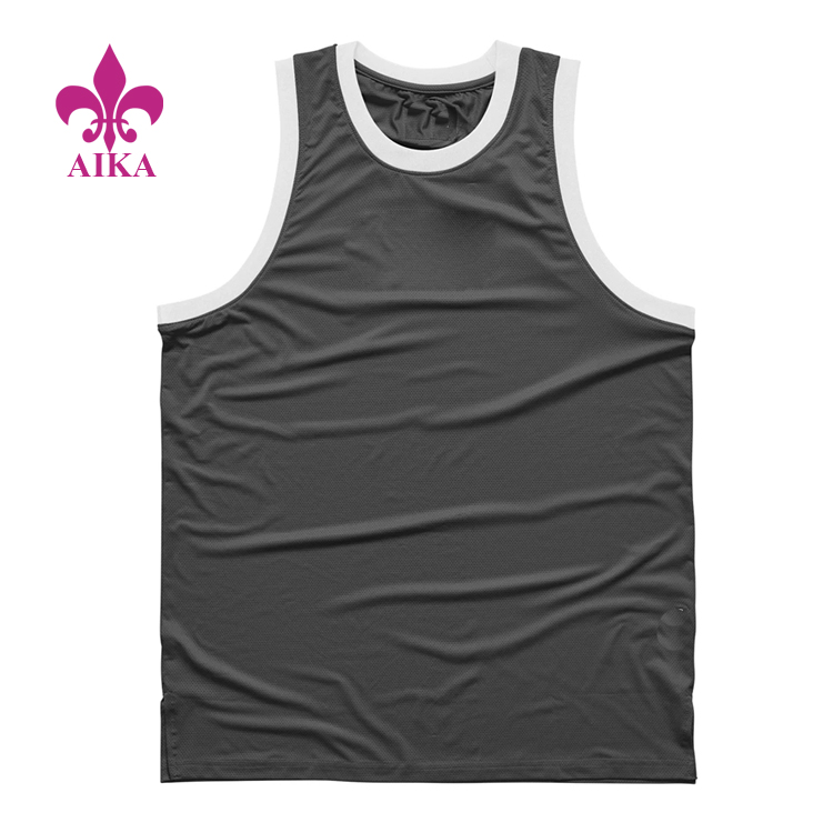 Fuafuaga lauiloa mo ofuvae ta'aloga - Summer Basketball Mesh Singlet Wear Mens Fitness Gym Tank Top Wholesale Mens Stringer – AIKA
