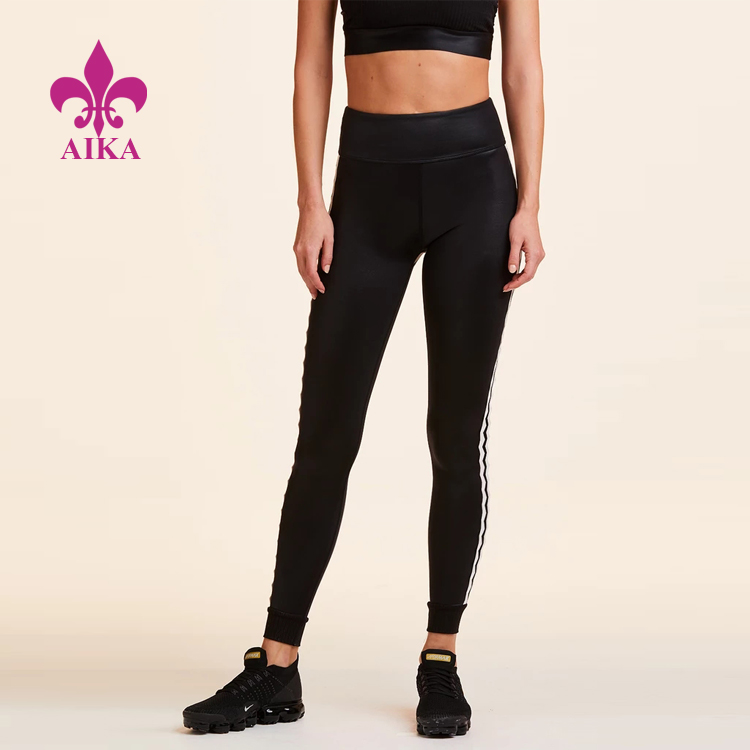 Door de fabriek geleverde Yoga Legging Fabrikant - Hoge kwaliteit Custom Women Sports Wear Slim Fit Zig Zag Trimmen Yoga Sports Leggings - AIKA
