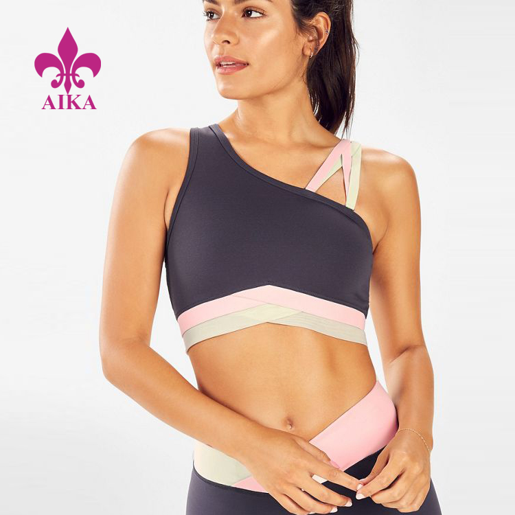 2021 najnowszy projekt bezszwowej odzieży gimnastycznej - nowa odzież damska stylowa asymetryczna odzież sportowa do biegania i jogi fitness sportowy biustonosz do jogi - AIKA