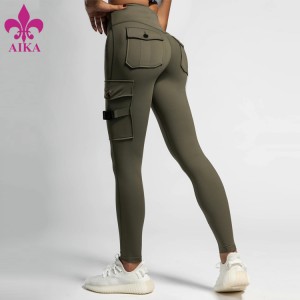 China Factory for Sportswear – Engros Kvinder Compression Yogabukser tilpassede fitness løbetights dameleggings – AIKA
