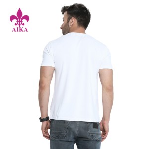 تی شرت مردانه آستین کوتاه سفید سفارشی مردانه اسپندکس پلی استر با بهترین کیفیت