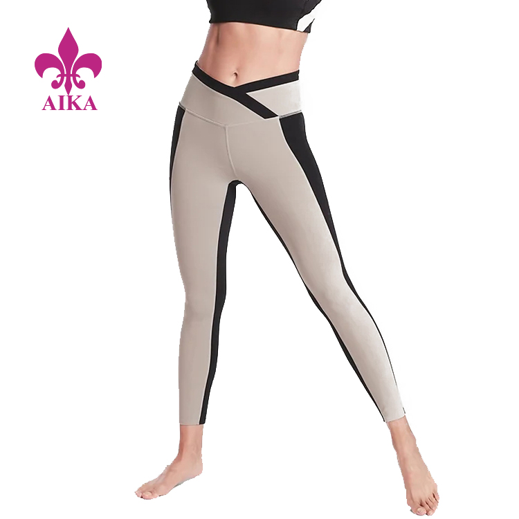 Hot Sale Fashion Design Yoga Sports Wear 7/8 Tight Compression Leggings for Women