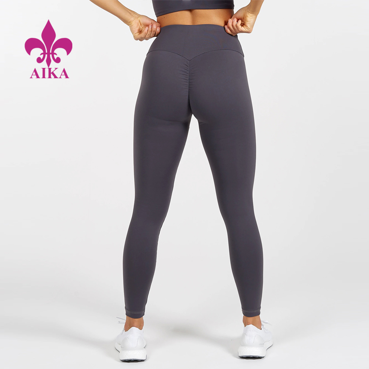 Lachin OEM Gym Mete Manifakti - High Waist Scrunch Butt Leggings Design Custom Konpresyon Fi Yoga Pantalon - AIKA
