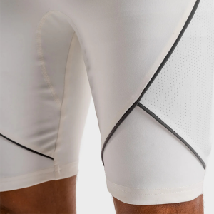 Pantallona të shkurtra me rrjetë stërvitjeje me formë të ngushtë me stil të lartë me katër drejtime me najloni elastik