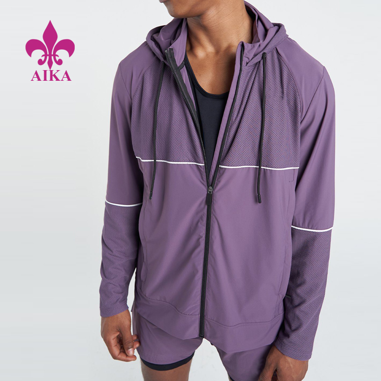 Sportske hlače za 8 godina Exporter - Odjeća za trčanje po narudžbini mrežaste patchwork jakne za vježbanje sa patentnim zatvaračem – AIKA