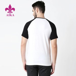 Gyári áron Egyedi pamut férfi póló Alkalmi sportruházat Fekete-fehér férfi póló
