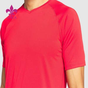 I-Wholesale Custom Spandex Muscle Quick Dry Logo Printing Blank Red Gym T Shirt For Men