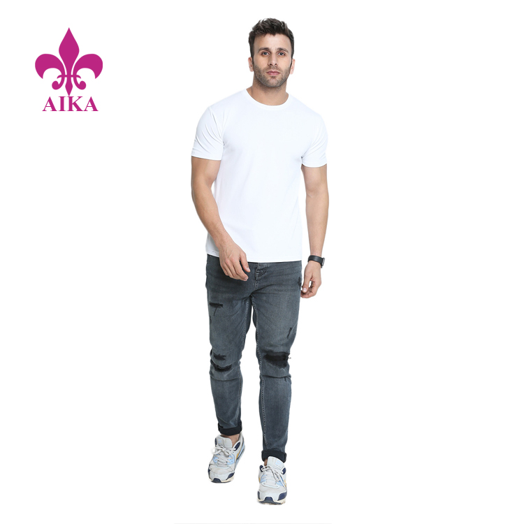 Pánská obyčejná košile s vysokým rozlišením – nejkvalitnější pánské sportovní oblečení Spandex Polyester Custom Blank Trička s krátkými rukávy pro muže – AIKA