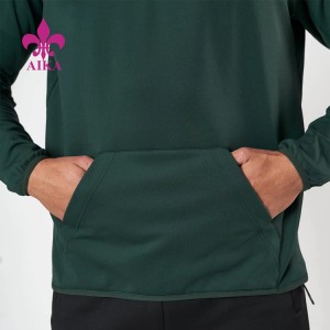 រោងចក្រលក់ខោជើងវែង Drawstring Track - កប្បាសដែលមានគុណភាពខ្ពស់ផ្ទាល់ខ្លួនពាក់កណ្តាល Zip Fitness Mens Athletic Gym Wear Pullover Hoodies - AIKA