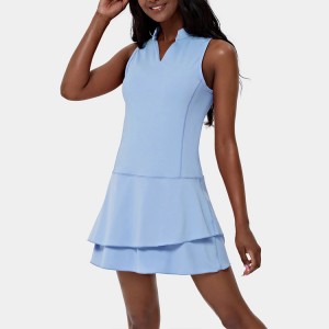 High Quality Custom Logo Nylon Spandex Women Tennis Dress With Lining Shorts
