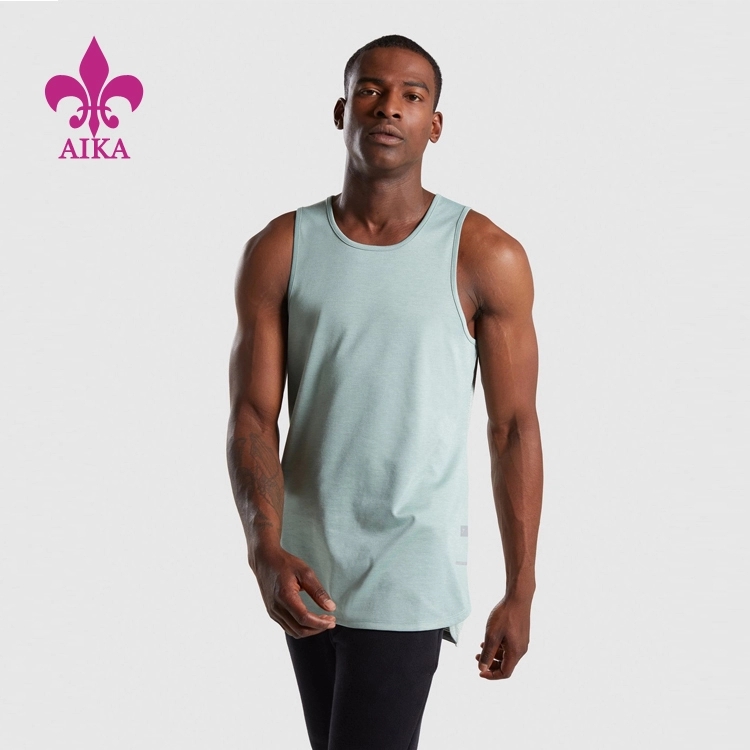 Veleprodaja prilagođenih muških mišićavih prsluka s neravnim dnom za fitness majice bez rukava