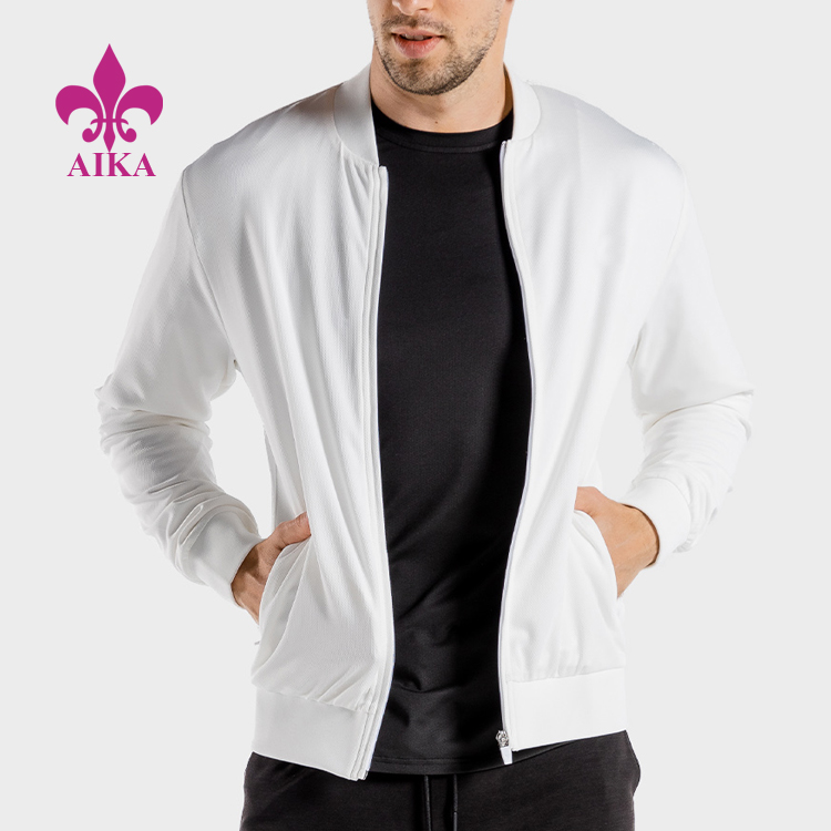 Online Exporter Gym Cotton Jogger - Front Full Zip Gym Clothing Wear Ribber Hem Line Baseball Jackets Uniform Para sa Lalaki – AIKA