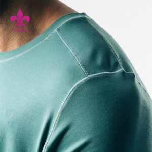 Custom SportsTraining Wear Cotton Long Sleeve Gym Plain OEM T Shirt For Men