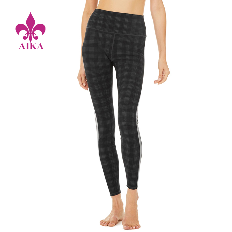 Horúce nové produkty Výrobca tielka – Nové vysoko kvalitné vlastné on-trade jednoduchý dizajn Stripe Side Ľahké dámske legíny na jogu – AIKA