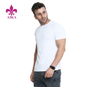 Camisas masculinas de melhor qualidade para uso esportivo elastano poliéster personalizadas em branco mangas curtas
