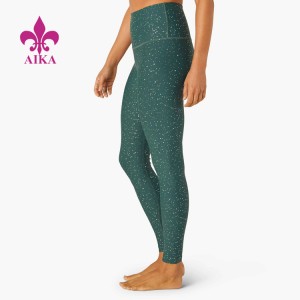 Thiết kế mới nhất Work Out Gym Wear Phụ nữ Chạy bộ Quần bó nylon Spandex Shiny Fitness Yoga Xà cạp