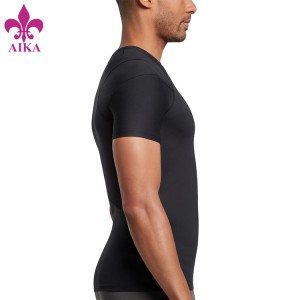 Veleprodajna oblačila Gym Wear Top Workout Nylon Spandex Muscle Moška kompresijska majica za telovadnico
