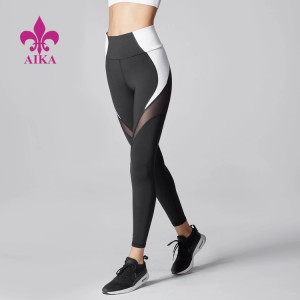 Løbetøj i bedste kvalitet Højtaljet tilpassede træningsbukser Color Block Kvinder Yoga Leggings