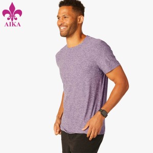 Factory Para sa Gym T Shirt – Wholesale Gym Wear Men's t Shirt Crewneck Spacedye Short Sleeve Training t Shirt – AIKA