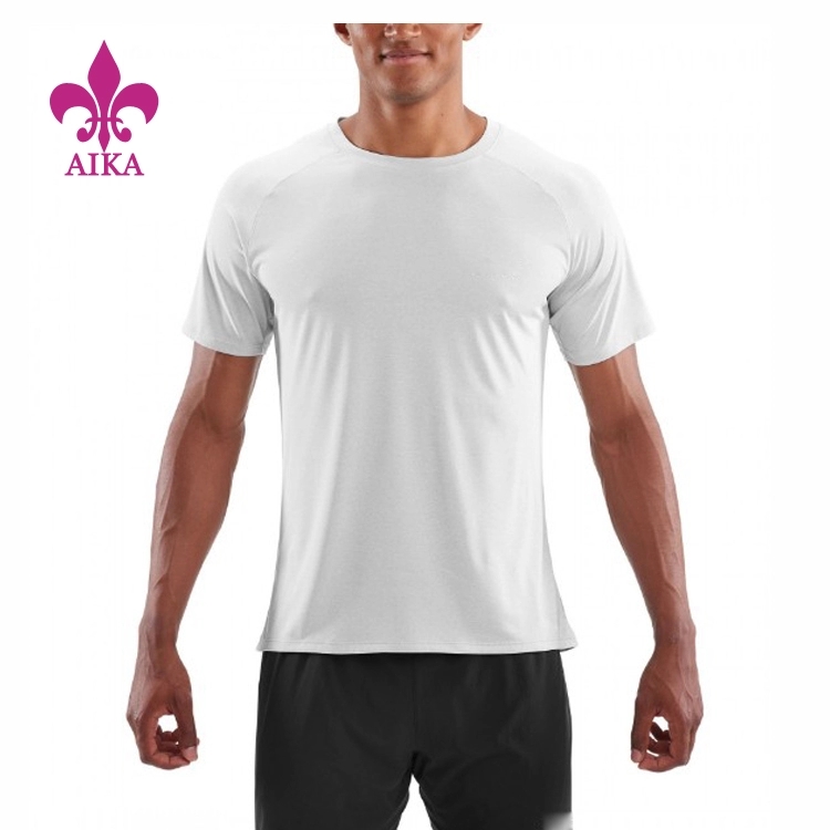 Veľké zľavy Predné bezšvové nohavice na jogu - Vlastná potlač Essential Mens Ležérne Jednoduché Plain Active Gym Letné Fitness tričko – AIKA