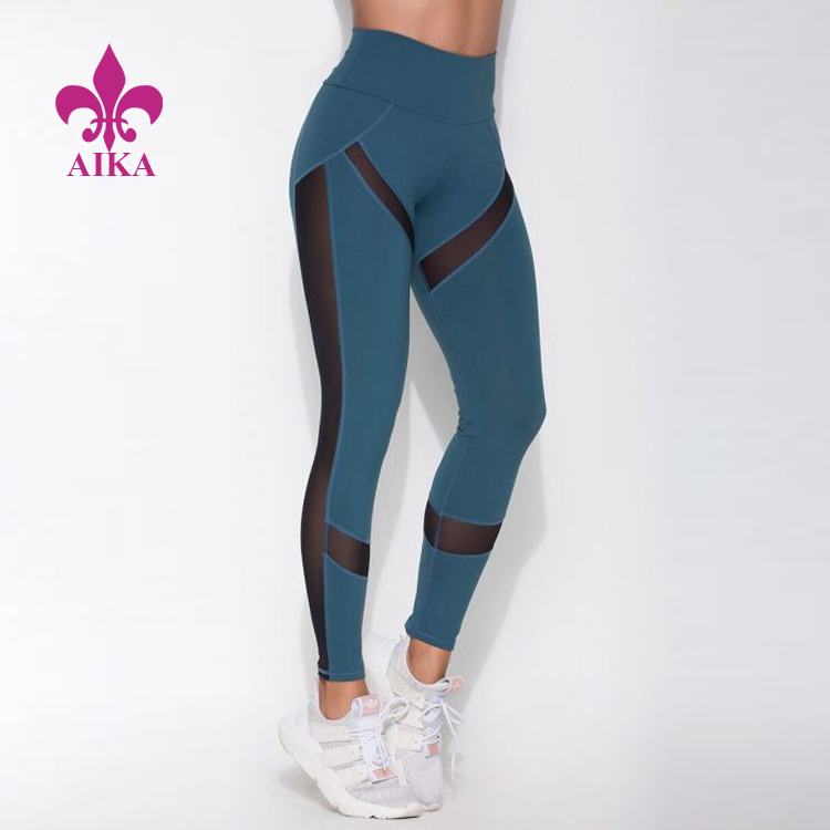 Vidin'ny orinasa Fitness Gym Leggings Sexy Mesh Compression Women Yoga Pants
