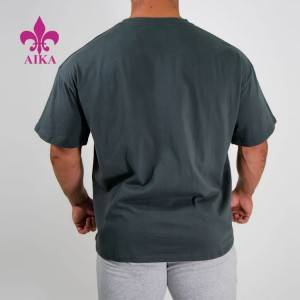 Taas nga kalidad nga Wokrout Clothing Custom Logo Printing Oversized 100% Cotton T Shirt Para sa Mga Lalaki