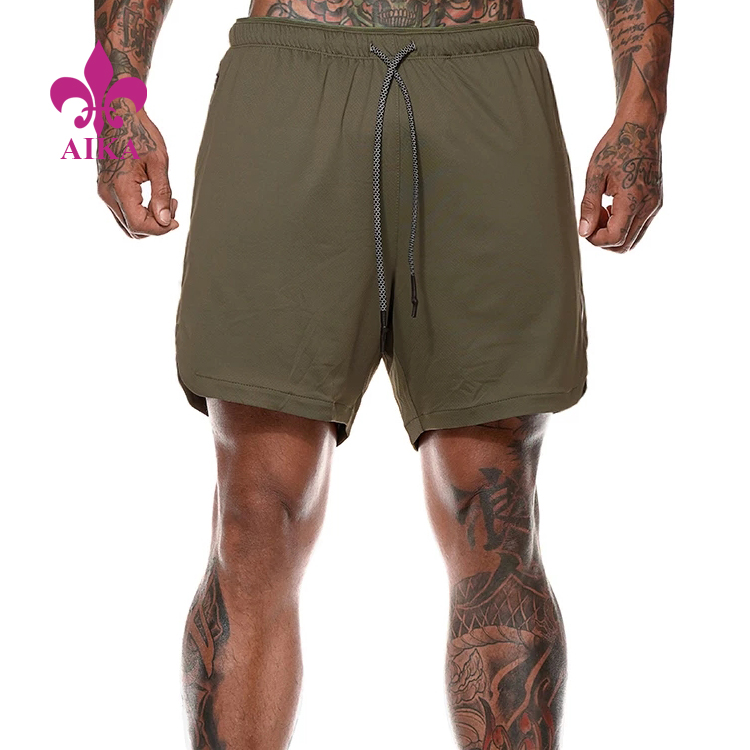 Top Quality Running Sports Wear Heat Seal Zipper Pocket Mens Wholesale Athlatic Shorts
