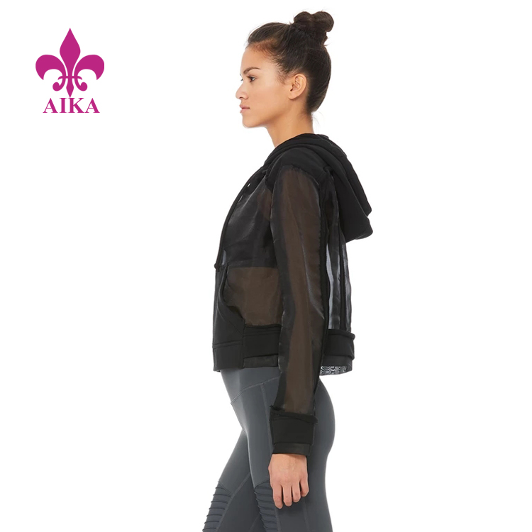 Kratko vrijeme dostave za prilagođene joga tajice - Visokokvalitetna prilagođena kutijasta udobna perspektivna ženska jakna za trčanje zaštićena od sunca – AIKA